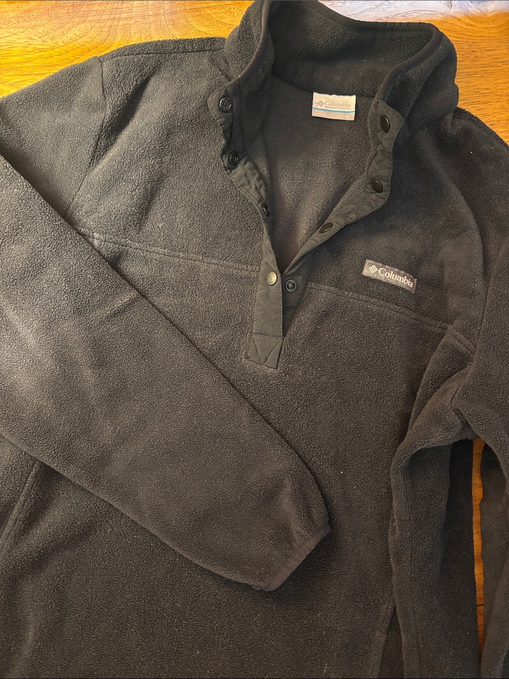 Columbia Black Snap-Button Fleece Pullover